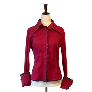 IKiTo Red and Plaid Blouse